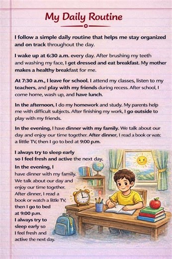 My Daily Routine | Essay on My Daily Routine | 10 Lines Essay #shorts #essay #dailyroutine #esl