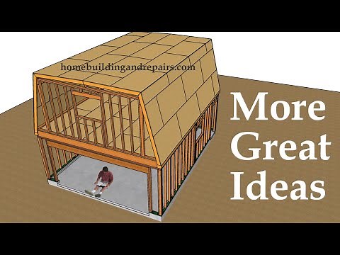 How To Build Two Car Garage With Half Mansard Roof And Stairs - Building Education Series Part 17