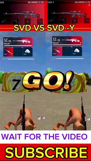 Free Fire 🔫 TESTING || SVD VS SVD -Y GUN TESTING || Free Fire Gameplay || #freefire #shortvideo