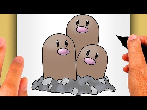 HOW TO DRAW DUGTRIO - How to Draw Pokémon Nº 0051 (EASY POKÉMON DRAWING) - Dugtrio Drawing