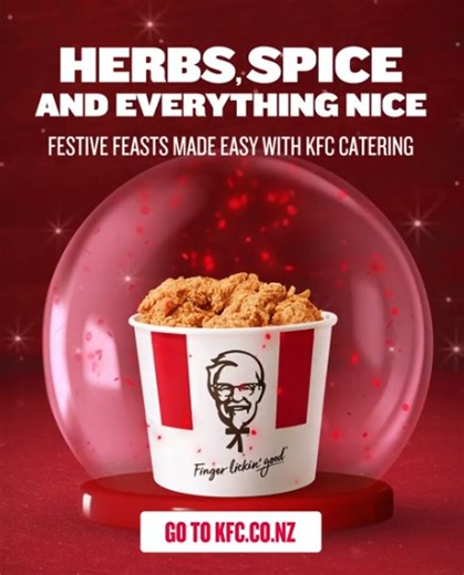 Ditch the dishes this Christmas 🎄🍗 KFC Catering makes the holidays easy, let us do the cooking and you do the celebrating: https://kfc.co.nz/store-selection | KFC
