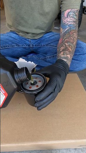 Oil change on a Harley Davidson M8 Street Bob. #idahoup