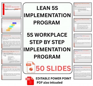 5S Implementaion Program |lean 5S for Manufacturing| 5S for Office |lean 5S Training |5S & Lean Implementation Kit| Lean 5S Plan|power Point - Etsy Canada