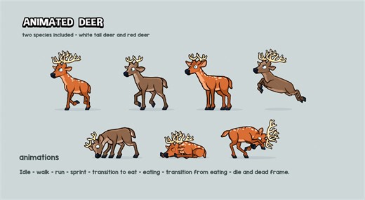 Animated deer by Robert Brooks - gamedeveloperstudio.com