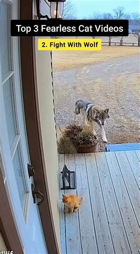 Top 3 Fearless Cat Moments 😱 Caught on CCTV footage! 😱 Cat Videos #ytshorts #cctv