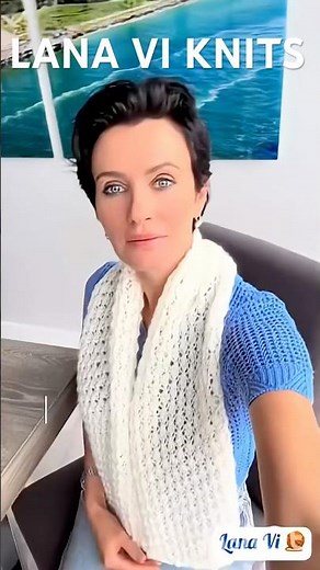 🧣 Light & Airy Lace Scarf| Quick DIY Knitting with Loops Yarn #shorts