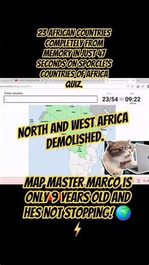 23 African Countries From Memory in 47 Seconds 🌍⚡ #shorts #viral #quiz #maps #geography