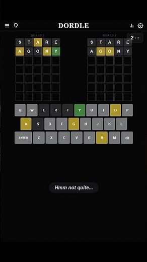Dordle #1543: Worked Hard for That 4 Guess Win (Apr 16)
