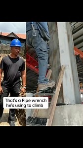 A pipe Wrench can be used as climbing tool 👍🏾 👍🏾 👍🏾 👍🏾 @highlight #facebookreels #fyp #tools #reels #trending #world #viralvideo #highlights #construction #civilengineering | Taiwo Okubanjo