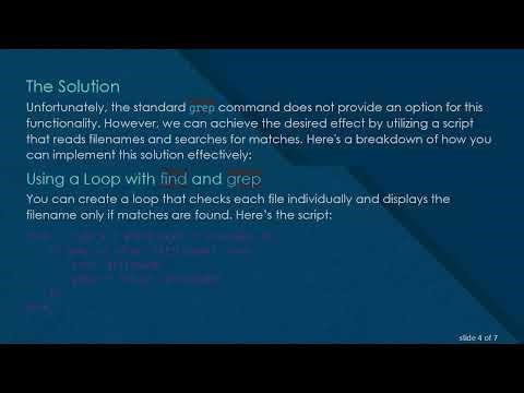 How to Summarize grep Results with Filename Displayed Once