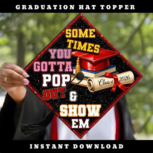 Graduation Cap Topper Funny Quote Printable Template Grad Cap Decor Class of 2026 Senior - Etsy