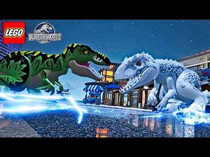 BATTLE! Tyrannosaurus Rex Buck VS Indominus Rex in LEGO Jurassic World