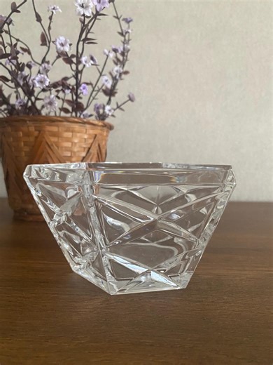 Vintage French Crystal Hexagon Bowl - Etsy