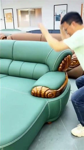 Unbelievable Sofa Durability Test 🛋️ Modular Leather Couch #Shorts #Furniture