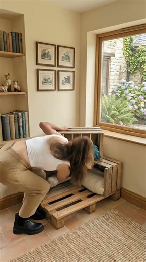 Genius DIY Pallet Wood Cat Bed Concept! 🐈🪵