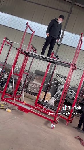 Electrical scaffold lift with wireless remote controller, motorized scaffolding platform