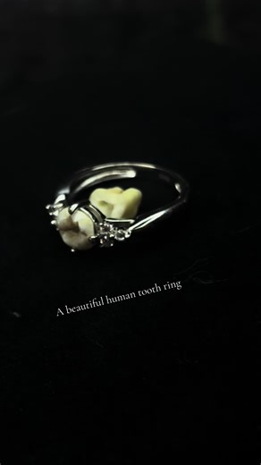 A ring I made from a Human tooth I got from one of my human skulls!! #teeth #oddities #odditiesandcuriosities #tooth #teethjewelry