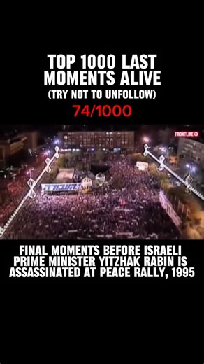 Last Moments Alive on Instagram: "On November 4, 1995, Israeli Prime Minister Yitzhak Rabin was assassinated moments after a peace rally in Tel Aviv. The event had celebrated the Oslo Accords — his effort to end decades of conflict. As he walked to his car, a radical extremist opposed to the peace process opened fire at point-blank range. Rabin was rushed to the hospital, but he didn’t survive. His death shocked the world and marked a heartbreaking turning point in the struggle for peace in the 
