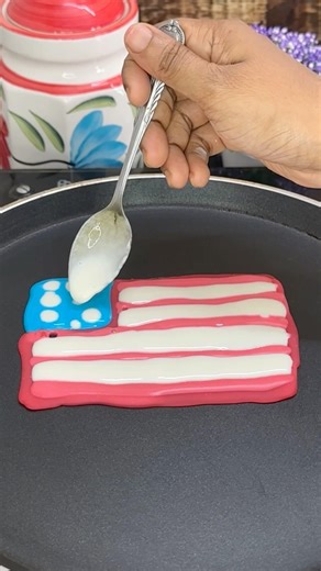 DIY USA Flag Pancake Art Tutorial | Fun Cooking Ideas by The Hijabi Cook