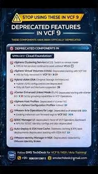 vSphere & VCF 9: Deprecated vs Removed Features You Must Know 🚫