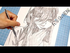 【イラスト】(五等分の花嫁)中野三玖シャーペンを使った簡単なイラストの描き方！イラストメイキングIllustration making Quintessential Quintuplets