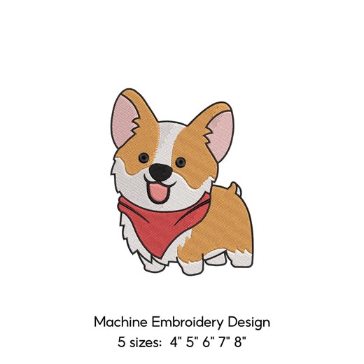 Corgi Dog Embroidery Design, Dog Machine Embroidery Designs, Dog Embroidery Designs, Dog Lover Gift, Dog Embroidery Files (digital Download) - Etsy