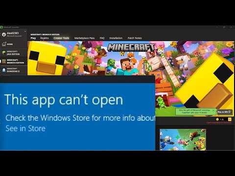 Fix Minecraft Launcher Not Launching Error This App Can't Open Check The Windows Store On PC