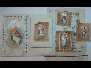 Tea bag art with paper layering technique tutorial