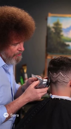 Bob Ross Cuts Mountains Into a Fade #bobross #sora