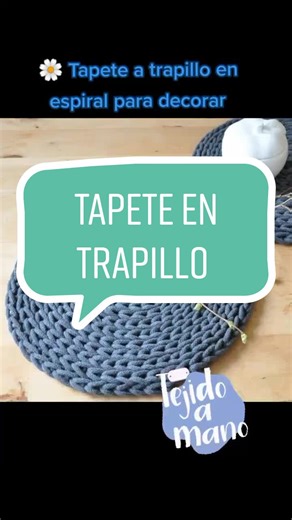 👉ideas con trapillo aprende a realizar este tapete para decorar ☺️#emprendecrochet #terapiacrochetar #trapillos #handmanewithlove #handmane #principiantecrochet #crochet #tutorialtrapillo