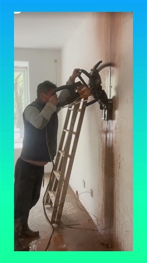 Cutting a Perfect Straight Groove in a Wall Using a Powerful Wall Chaser Machine #wallcutting 🔧🏗️