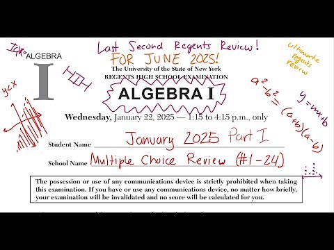 January 2025 Algebra 1 Regents Review (Part 1 #1-24)