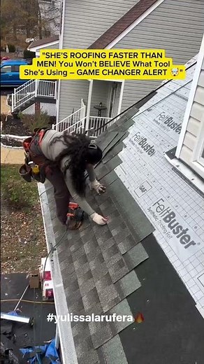 "SHE’S ROOFING FASTER THAN MEN! You Won’t BELIEVE What Tool She’s Using "#RoofingTool