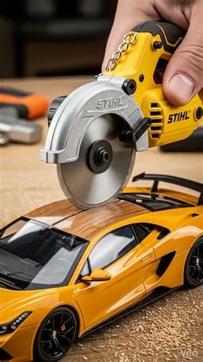 “Mini Circular Saw vs Supercar 😳🔥”