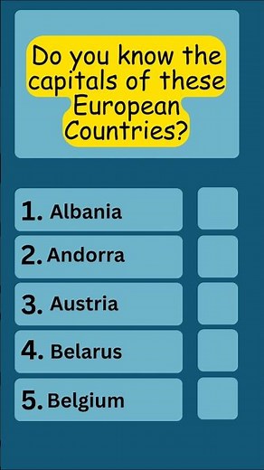 First Part Can You Guess the Capitals of European Countries?🇪🇺 |Capital Quiz #europeancapitals