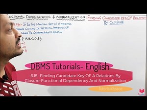 6.15- (Eng) Finding Candidate Key of a Relation By Closure | Closure of Attributes | Normalization