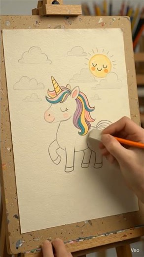 cute unicorn drawing #animalart #art #easyartlover #drawing