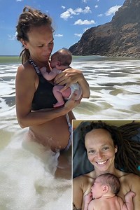 69K views · 127 reactions |  Mum-of-four goes viral after giving birth in the ocean! No hospital, no midwife — just the waves, her partner, and even a sieve to catch the placenta. The jaw-dropping video has already passed 200,000 views and sparked huge debate online. Full story in the comments!  | Grace Symphony | Facebook