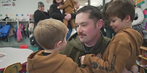 Soldier surprises family at Colfax Elementary