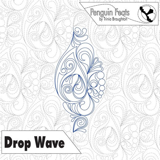 DROP WAVE Digital Embroidery File: Modern Continuous Line Pattern (instant Download) - Etsy