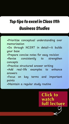 HOW TO MASTER CLASS 11 BUSINESS STUDIES | CLASS 11 COMMERCE EXAM TIPS | CBSE NOTES