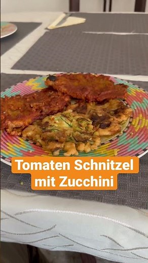 Tomaten Schnitzel mit Zucchini in ei #shortvideo #essen #italiano #italia