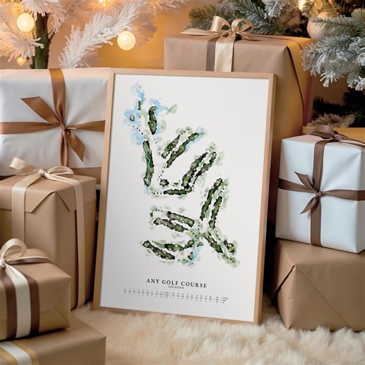 Custom Golf Course Watercolor Map Art Print – Personalised Golfer Gift - Etsy