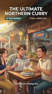 Khao Soi Cures Tourist Stress in Chiang Mai 🍜 #shorts | Thai x English A1 Beginner