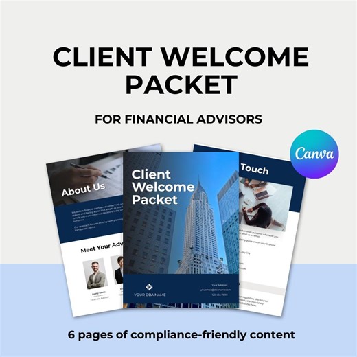 Client Welcome Packet for Financial Advisors | Editable Canva Template | Advisor Onboarding - Etsy