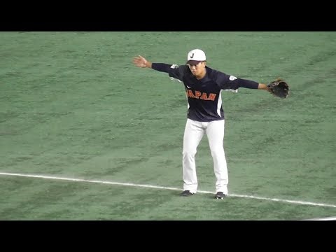 巨人門脇誠選手、さすがの守備力！二塁でも華麗なる守備を披露！侍ジャパン