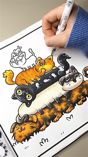 Orange Cat Took Over the Comments 🍊🐈 | Coloring Book ASMR