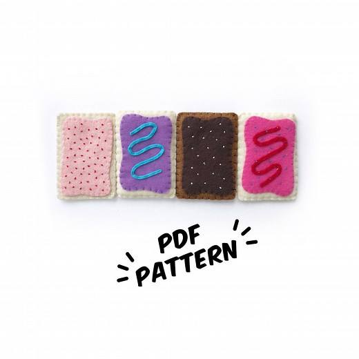 Poptart PDF Felt Pattern - Easy Play Food DIY Template & Instructions Hand Sewing Handmade Heirloom Toy - Etsy