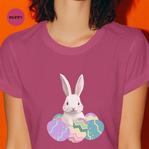 Cute Rabbit Pastel Colors Happy Easter Outfit Cotton T Shirt - Etsy