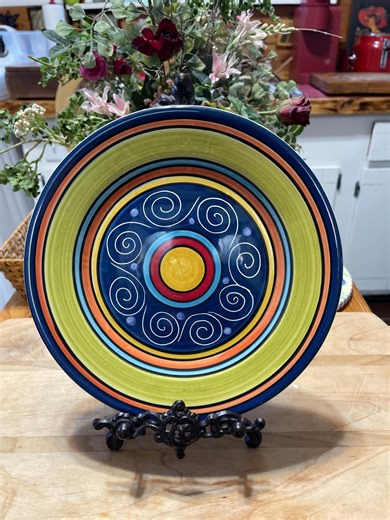 Pier 1 Italian Summer Hand Painted Earthenware Ceramic Plate 9” Diameter.made in Italy.dishwasher and Microwave Safe. - Etsy